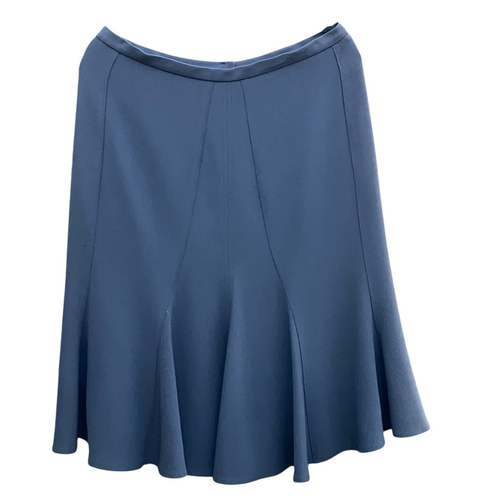 Jones New‎ York Slate Blue Gored Flare Skirt Quiet Luxury Office core, Size 10